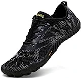 Zapatillas de Trail Running Minimalistas Barefoot Hombre Mujer Zapatillas de Deporte Exterior Interior,04 Negro,40