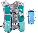 Win.Deeper Profesional Hombre Mujer 5L Chaleco de Hidratación Ligero Superior Mochila para Trail Running Ciclismo (Hellblue con cámara de Agua de 1,5 l)