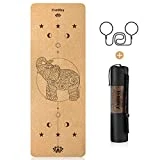 Homtiky Esterilla Yoga Corcho, Esterilla Yoga Antideslizante, Esterilla Deporte Ecológica, Yoga Mat de 183x65cm, 7mm con Cuerda de Transporte