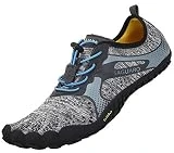 SAGUARO Barefoot Zapatos de Trail Running Hombre Mujer Minimalistas Escarpines Zapatillas de Deportes Acuáticos Secado Rápido para Exterior Interior, Gris 44