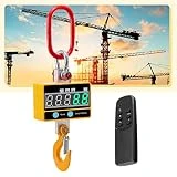 Industrial Pesado Escala Colgante 2000kg/4000 LB para Trabajo KKTECT Pesado Báscula de grúa Digital súper Clara Recargable con Mando a Distancia Báscula Colgante electrónica de Alta precisión de 2T