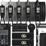 GJELEMENTS Bandas Elásticas de Musculación - Set de Gomas Elásticas Premium - Juego de Cintas de Resistencia - Entrenamiento, Deporte, Fitness, Pilates - Set (5, 10, 15, 20, 25 kg)