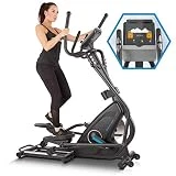 Capital Sports Helix Star MR - Bicicleta eliptica para casa con Ordenador, Máquina de Correr elíptica, Bluetooth, 32 Niveles, App móvil, Inercia de 21 kg, Soporte Tablet, Pulsómetro, Antracita