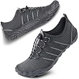 SEEKWAY Zapatos de agua para hombres y mujeres, adultos, de secado rápido, calcetines acuáticos descalzos para playa, natación, río, piscina, lago, senderismo, kayak, surf, 432 Gris Claro, 45 1/3 EU