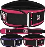 RDX Gimnasio Cinturón Musculacion Levantamiento de Pesas para Mujeres, 6.5” Curva Soporte Lumbar Acolchado, Entrenamiento Peso Muerto Auto Bloqueo, Powerlifting Halterofilia Fitness Gym Ejercicio