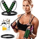 Comba de Saltar Crossfit Completa + APP Personalizada + 1 Cuerda Fitness de Repuesto para Hombre y Mujer - Set Cuerda de Saltar para hacer Ejercicio en Casa o en la Calle - Kit Comba Boxeo para el Gym