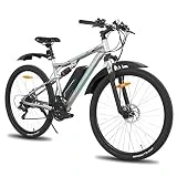 HILAND 29 Pulgadas Bicicleta Eléctrica, Bicicleta De Montaña Eléctrica para Mujeres y Hombres, Bicicleta Eléctrica De Suspensión Completa con Motor De 250 Vatios y Batería De Litio De 36V 10.4Ah