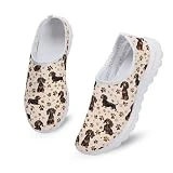 Kuiaobaty Tenis para niñas, ligeros, sin cordones, con diseño de copo de nieve, mariposa, patrón étnico, de secado rápido, de malla, Patas de perro salchicha, 37 EU