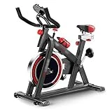 Bicicletas estáticas Bicicleta estática Asiento y manijas Ajustables Transmisión por Correa Resistencia Infinita para Equipos de Gimnasio (Deportes de Interior) (Negro, Talla única)