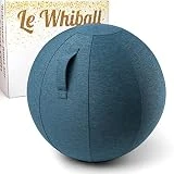 Silla de Bola WHIBALL para Sentarse de Forma ergonómica - para la Oficina y el hogar - Bola de Asiento Ø 65cm - Tejido Resistente e indeformable - para Sentarse de Forma dinámica (Azul)