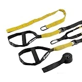 THYSOL Correas de entrenamiento en suspensión Xtreme Straps | Amarillo | Set con Anclaje Ajustable | Fitness en Casa - Adecuado para Viajar y Entrenar en Interiores y Exteriores