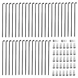 sinzau Radversender - Juego de radios para bicicleta de montaña (38 unidades, radios negros, 258-283 mm)