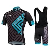 Cornasee Ropa Ciclismo Verano para Hombre Ciclismo Maillot y Culotte Pantalones Cortos (Enrejado,XL)