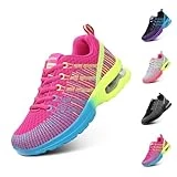 Zapatillas de Running Mujer Deportivas Zapatos Zapatillas de Running Ligero Transpirables Gimnasio Sneakers Deportivas Casual Rojo EU 36
