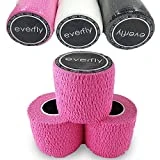 EVERFLY Tape Crossfit - Set 3 Rollos 5cm x 4,5m - Esparadrapo Deportivo - Pulgares y Dedos - Cinta Cohesiva Tela Autoadhesivas Flexible Protectora - Adhesivo para Pesas - Vendas Halterofilia (Rosa)