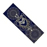 Fansu Toalla de Yoga Antideslizante, Esterilla de Yoga para Viajes Plegable Secado para Caliente Yoga Secado Rápido Toalla Microfibra Pilates Ejercicios de Piso (185cm*63cm,Azul Marino)