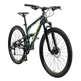BIKESTAR Bicicleta de montaña de Aluminio Suspensión Doble Completa 27.5 Pulgadas | Cuadro 16.5' Cambio Shimano de 21 velocidades, Freno de Disco, Fully MTB | Verde