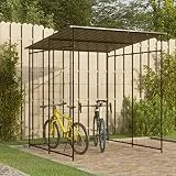 Tidyard Cobertizo Jardin,Casetas de Jardin,Cobertizo para Bicicletas Acero Negro 190x190x222 cm