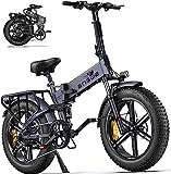 ENGWE Engine Pro Bicicleta Electrica Plegable | 20'' * 4.0' Fat Tire |Batería de 48V16Ah Alcance hasta 150km | 8 Velocidades Suspensión Completa | Bici Electrica Montaña Adulto | Control de Crucero