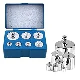 Trimming Shop Báscula de 500 g, cromada para una calibración precisa y Comprobar la precisión de balanzas Digitales y de Bolsillo, Joyas y básculas de Cocina (7 Unidades)