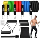 Bandas de Resistencia Crossfit 12 Piezas Bandas Elásticas Musculación con 5 Diferentes Niveles Gomas Elasticas musculacion para Gimnasio en Casa Yoga