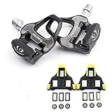 Pedal de bicicleta autobloqueante con placa de bicicleta de carretera, equipo de rodamientos de bicicleta de aleación de aluminio ultraligero para BMX MTB