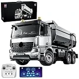 Panno 2.4G 1/20 Full Scale Alloy RC Volquete de Simulación Vehículo de Construcción Camión con Tecnología de Control de Modo Dual, Grúa Coche City Juguete de Construcción para Niños Niños
