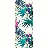 FANSU Esterilla de Yoga Antideslizante, 1.0mm Esterilla Yoga Plegable Suave Caucho Yoga Mat para Pilates Ejercicios Fitness Gimnasia Estiramientos (183x68cm,Hermosa Flor 5)