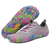 SAGUARO Zapatillas Minimalistas Hombre Calzado Barefoot Mujer Antideslizante Five Fingers Zapatillas Minimalistas Running Rosa Salmón 40 EU