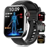 YYKY 1.96' Smartwatch Hombre Mujer [Prueba de ECG] Diabético Reloj de Glucosa en la sangre [Puede llamar] Temperatura/SpO2/Glucemia/Presión arterial/Impermeabil IP68 Watch, para Android iOS