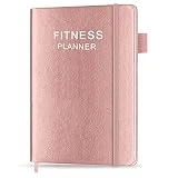 Planificador de fitness – Planificador de entrenamiento para mujer y hombre, planificador de fitness para mujeres y hombres, seguimiento diario de salud y bienestar, rosa