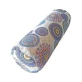 SAVASANAS - Bolster Yoga 'Mandalas Lila's', cojín cilíndrico, yoga accesorios, rodillo pilates, ideal para estirar espalda, relleno de cáscara de espelta ecológica, asa de transporte, 63x20cm