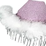 LIGSLN Sombrero de vaquera de ala de plumas para novia, boda, fotos, disfraces, accesorios de verano, al aire libre, mujer, niña, sombrero con ala para novia, despedida de soltera, vaquera, sombrero