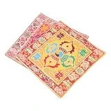 TOYANDONA 2 Uds Cojín De Campana De Diamante Accesorios De Yoga Mantel Brocado Tela De Seda Delicada