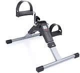 MOCOERL Mini pedal bicicleta estática debajo del escritorio plegable pedal ejercitador gimnasio gimnasio pierna pie brazo