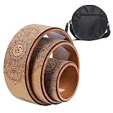 Aiweitey Juego de rodillos de espalda, rueda de yoga de corcho para flexiones, alivio del dolor, masajes musculares, pilates, relajación, equilibrio con bolsa. (corcho)