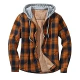 Chaqueta de forro polar para hombre, gruesa a cuadros, chaqueta de forro polar, para el tiempo libre, sudadera con capucha, chaqueta de invierno, informal, cómoda, chaqueta softshell de invierno,