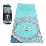 MoKo Manta de Yoga, [69,5x189cm] Toalla de Yoga Antideslizante de Poliéster y Nylon con Bolsillos de Esquina para Colchonetas de Yoga Caliente, Secado Rápido para Gimnasio Pilates Playa, Loto