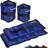 MOVIT Set de 4 pesas ajustables para la muñeca y el tobillo 2 x 500 g (1,10 lb) y 2 x 1000 g (2,20 lb) Pesas para correr Color Azul Strength Gym Entrenamiento resistente a la condición física