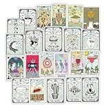 Pegatinas de adivinación de Tarot para niños, 50 Uds., pegatina rectangular con carrito, bonita pegatina impermeable para guitarra, monopatín, garabato, juguetes para niños