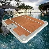 Muelle Flotante Inflable para Adultos, Balsa De Playa, Colchoneta De Yoga Acuática, Muelle De Pesca Flotante para Yates con Bomba De Aire para Lagos, Ríos, Piscinas, Playas, Océanos,2 * 4m
