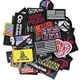 Harsgs Paquete de 20 parches tácticos al azar, bucle bordado completo y parches de gancho para gorras, bolsos, mochilas, chalecos, uniformes militares, equipos tácticos, etc