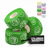WOD Nation Cinta de agarre de gancho para levantamiento de pesas, 23 pies de largo, adhesiva, cómoda y elástica, color verde, paquete de 3