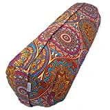 Bolster Yoga 'Mandalas - Persa' – Cojín de Yoga - Funda extraíble y lavable - Relleno de cáscara espelta ecológica - Asa de transporte - 64x20cm