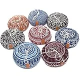 #DoYourYoga Yogabolster Vishnu Redondo con cáscaras de espelta orgánica - Cojín de meditación, Yin Yoga y Pilates - Funda Lavable de algodón 100% - 30 x 15 cm/Estilo 2